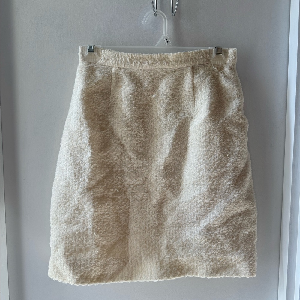 Proenza Schouler Boucle Knit White Pencil Skirt